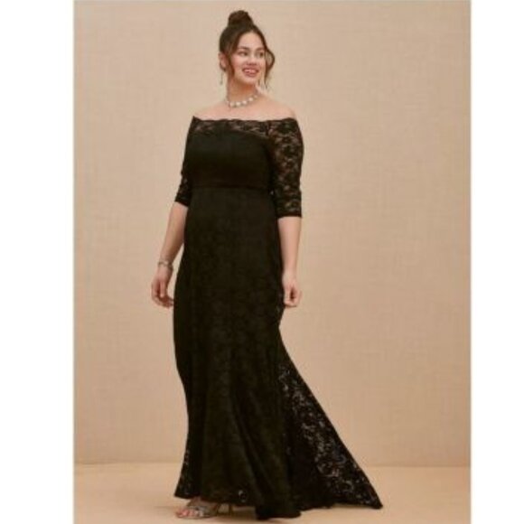 Torrid Special Occasion Garnet Lace Off Shoulder Gown Formal Dress Size 22 - Picture 1 of 4